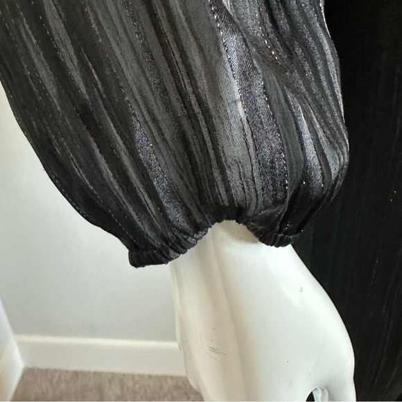 Victoria secret black plisse wrap wide-leg jumpsuit,  Chiffon Wrap Jumpsuit. - Picture 5 of 10